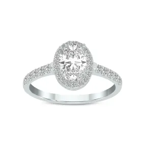 1 3/8 Carat Tw Oval Lab Grown Diamond Engagement Ring In 14K White Gold