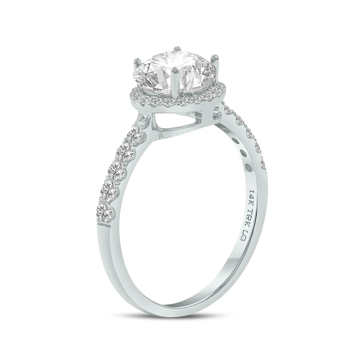 1 3/8 Carat Tw Round Lab Grown Diamond Engagement Ring In 14K White Gold