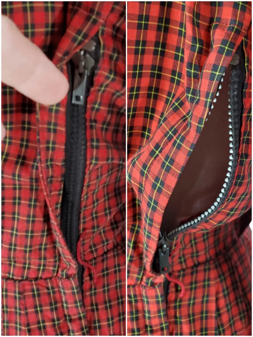 50s Red Plaid Shirtwaist Dress - sm