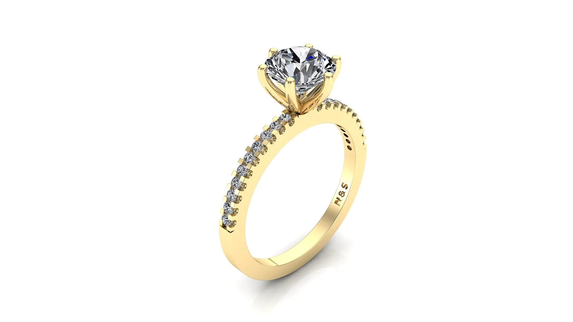 6mm (0.80ct) Katie ForeverOne Round Moissanite Engagement Ring 14K Gold MOENG004