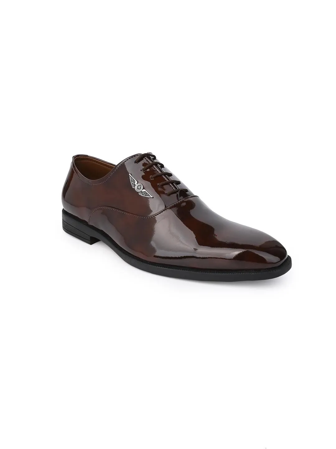 Alberto Torresi Brown Patent Lace up Formal Shoes