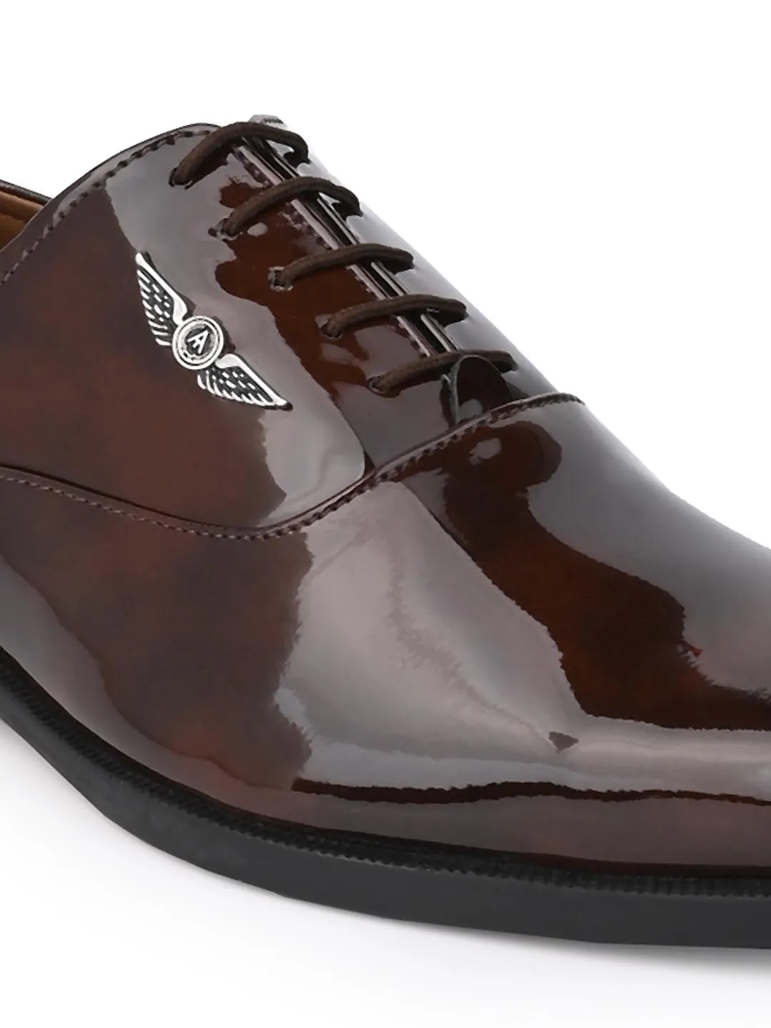 Alberto Torresi Brown Patent Lace up Formal Shoes