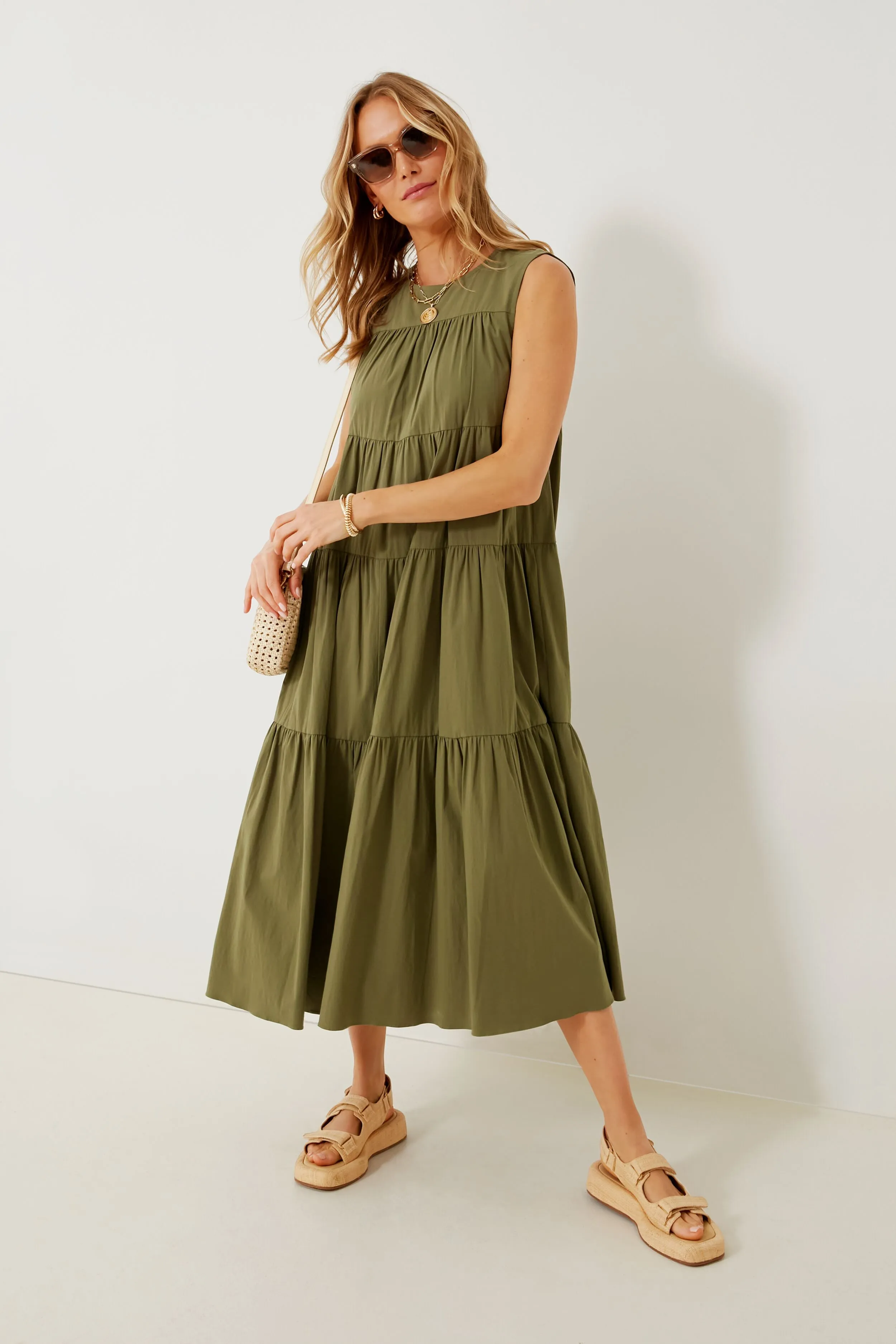 Army Green Carmen Dress