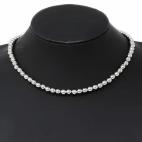 Ball Beaded Silver Necklace