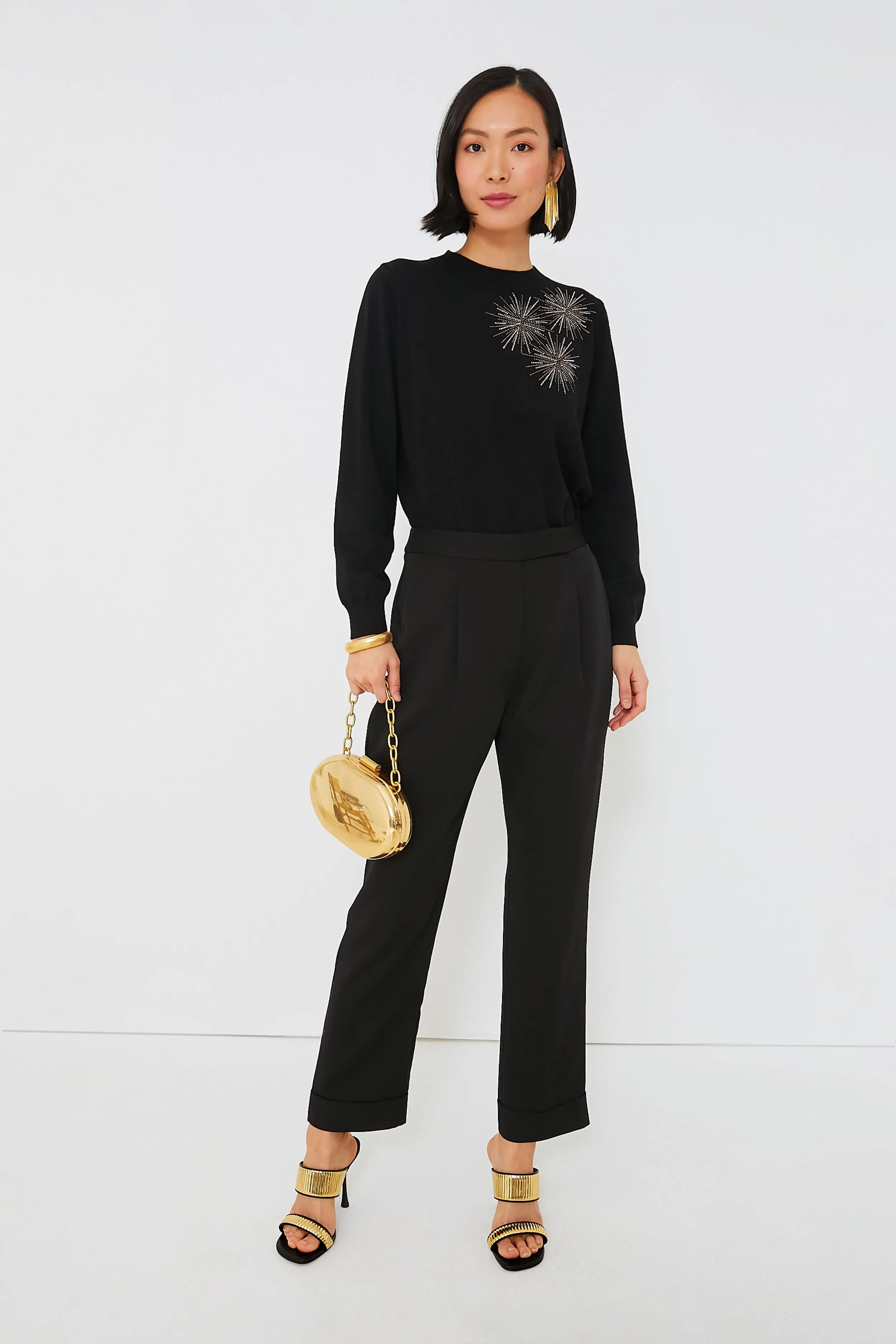 Black Pleated Duncan Trouser