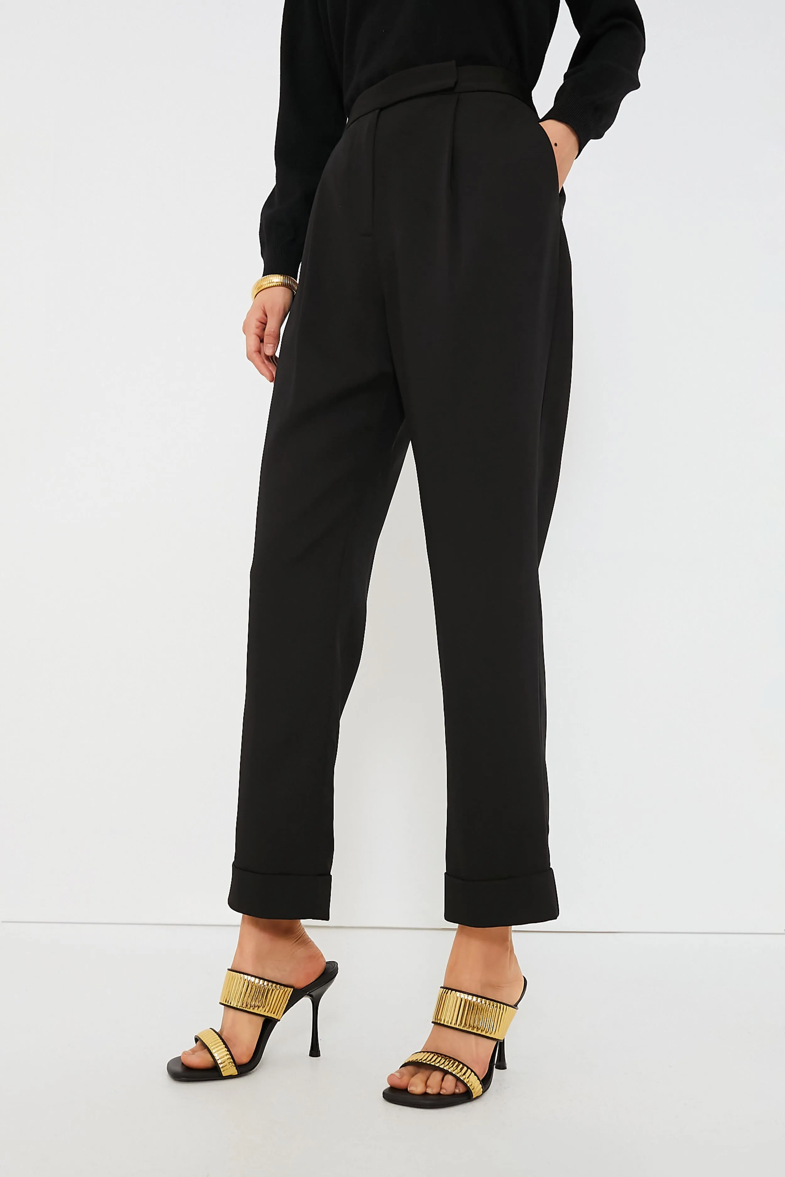 Black Pleated Duncan Trouser