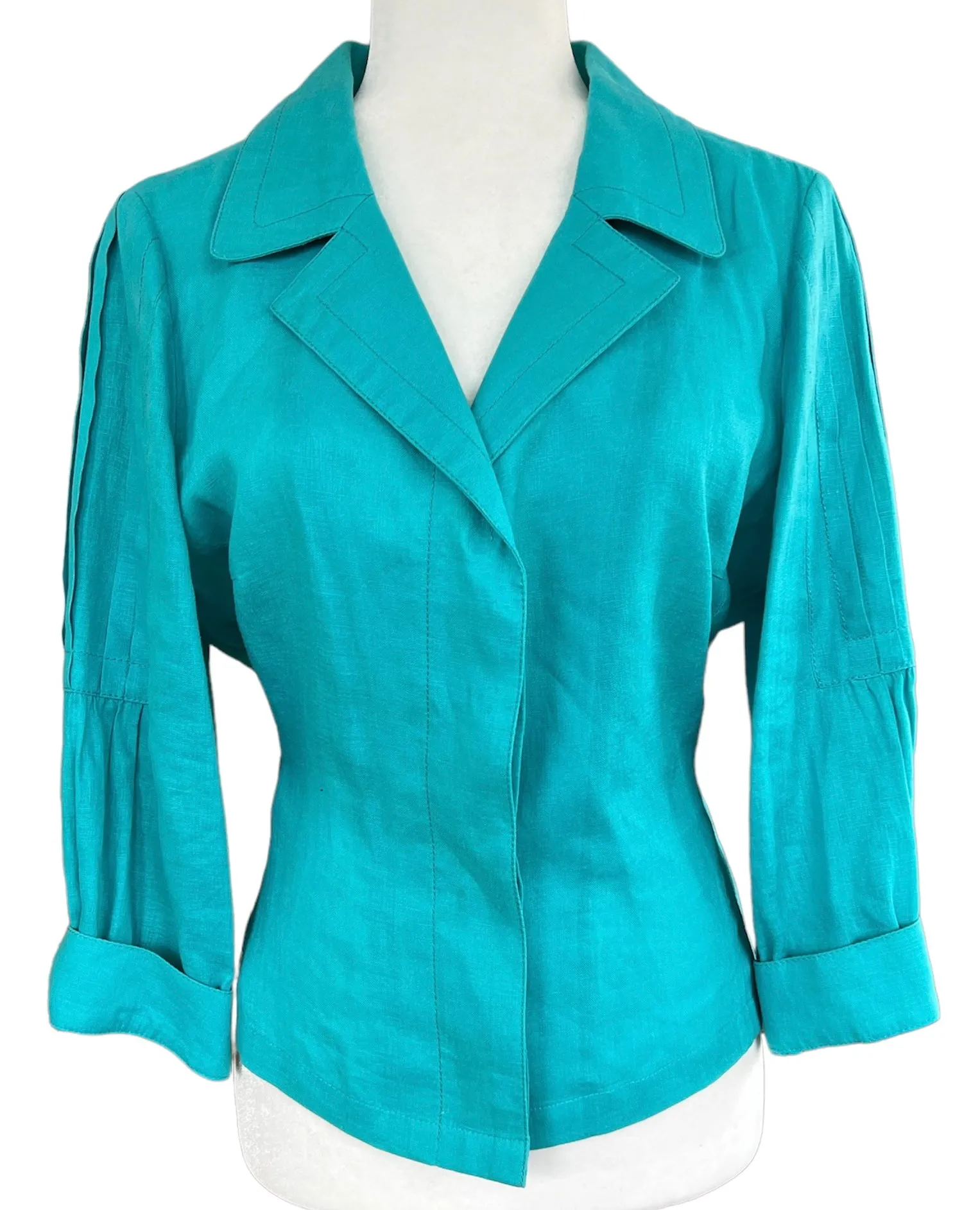 Carlisle Linen Jacket in Aqua, 10