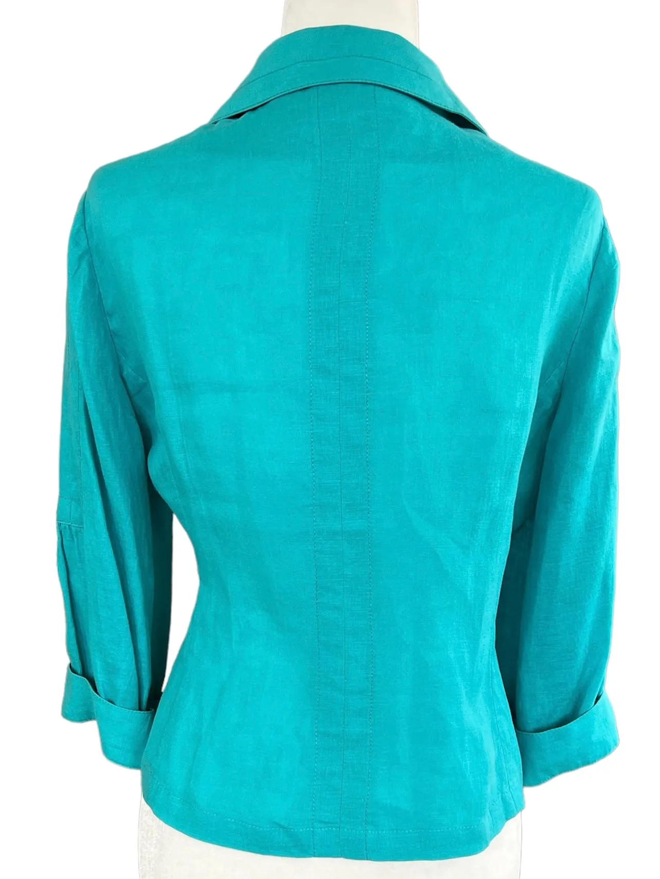 Carlisle Linen Jacket in Aqua, 10