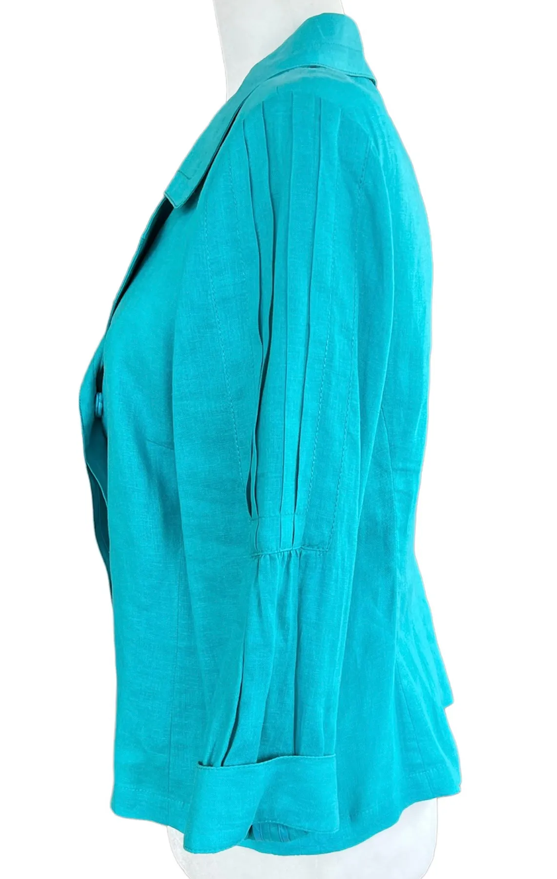 Carlisle Linen Jacket in Aqua, 10