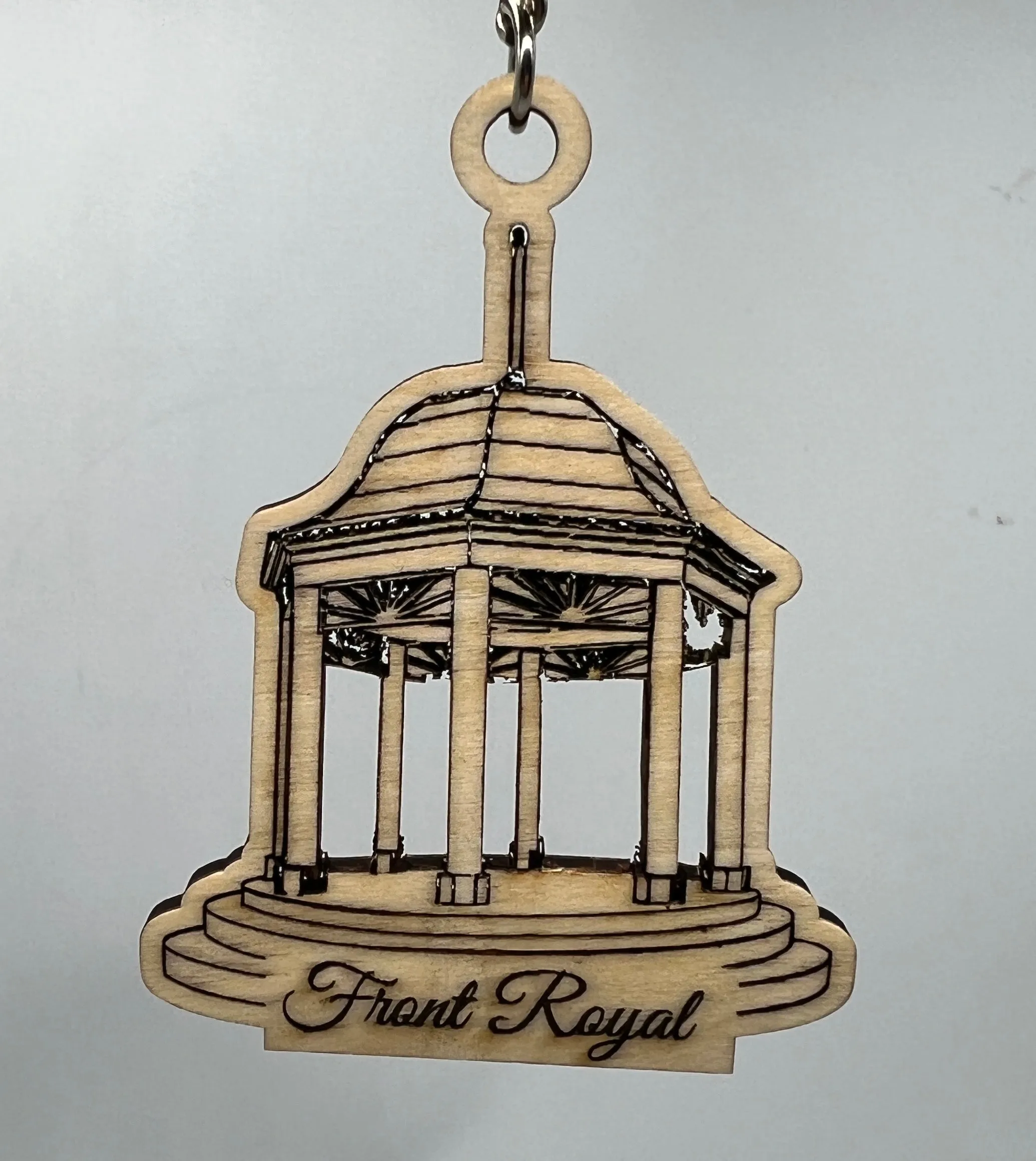 Front Royal Gazebo Wooden Keychain - Carry a Piece of Charming Front Royal Everywhere You Go