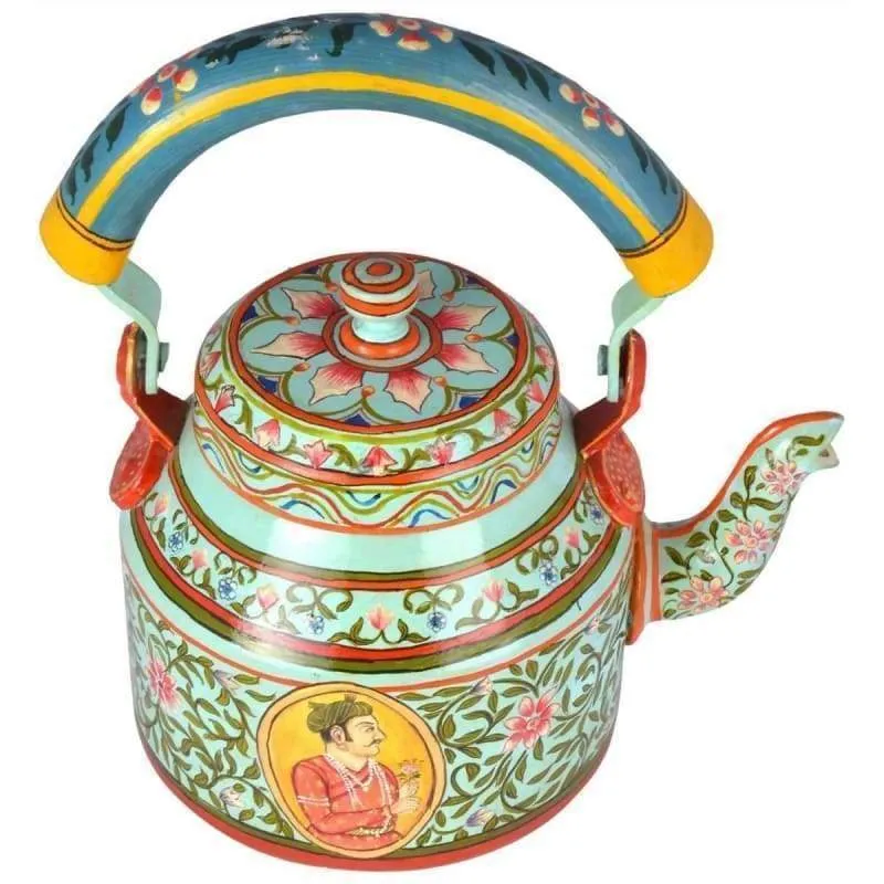 Hand-painted unique Kaushalam Teapot: King & Queen