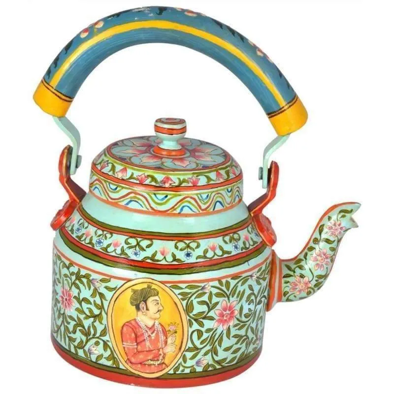 Hand-painted unique Kaushalam Teapot: King & Queen