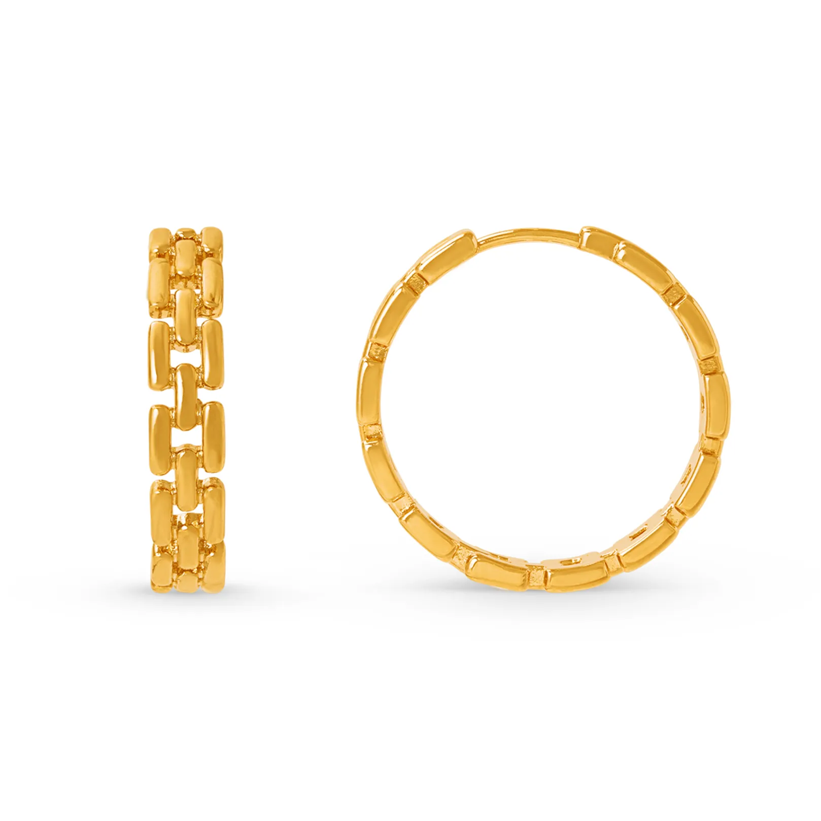 Heritage Chain Mid-Sized Hoop Earrings