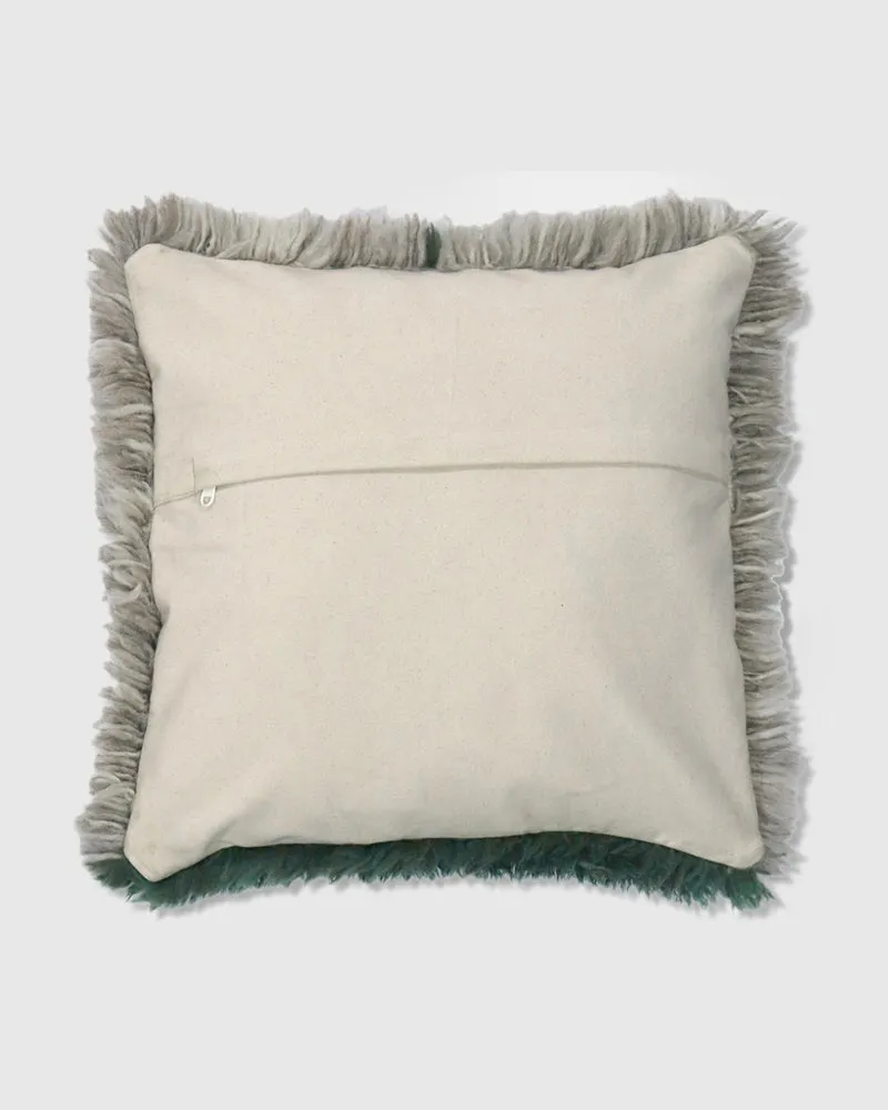 Herrera Natural Shag Cushion - Forest