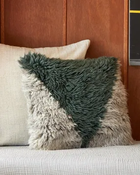 Herrera Natural Shag Cushion - Forest