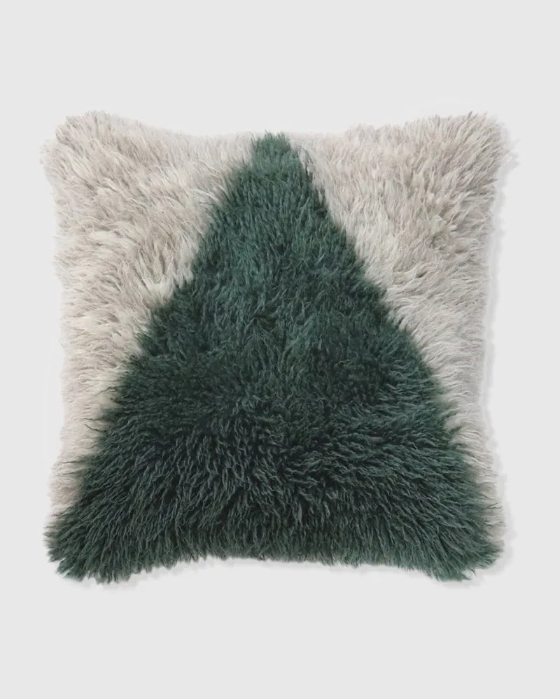 Herrera Natural Shag Cushion - Forest