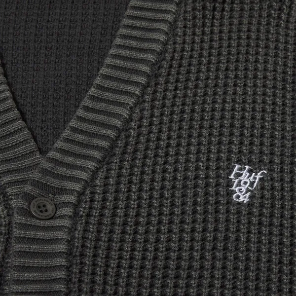 Huf Coolidge Waffle Cardigan - Black