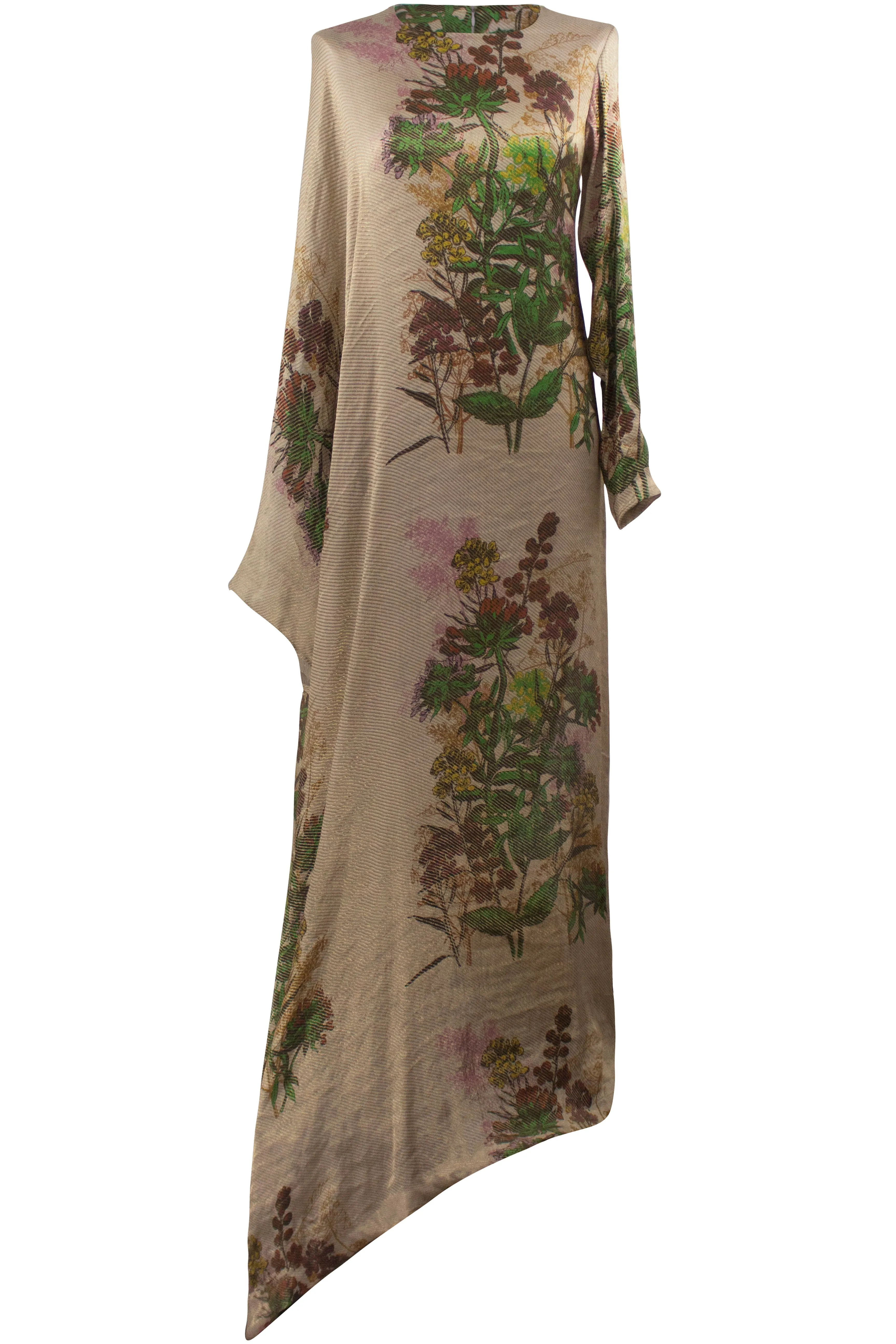 Indian Garden Gold Silk Gown