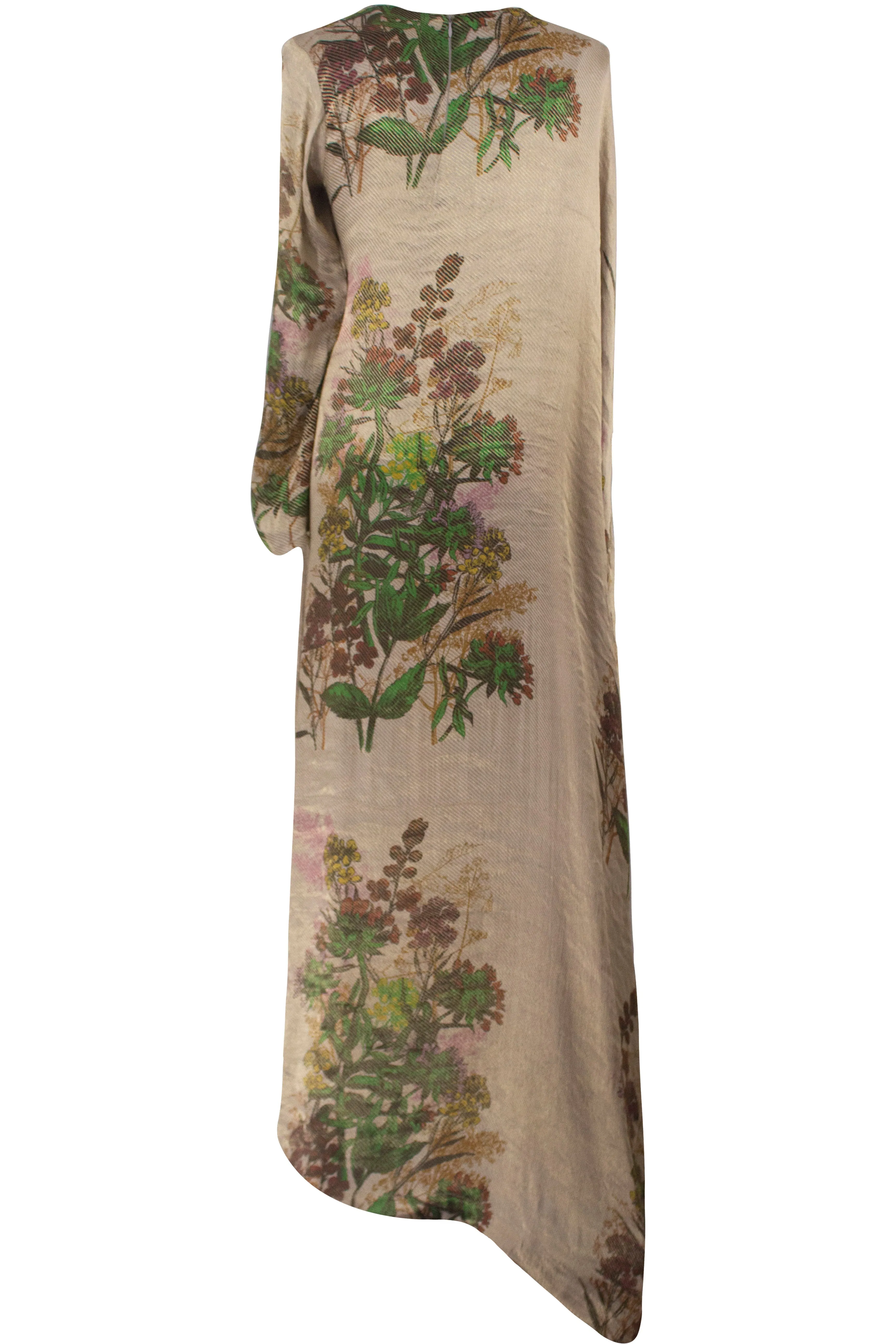 Indian Garden Gold Silk Gown