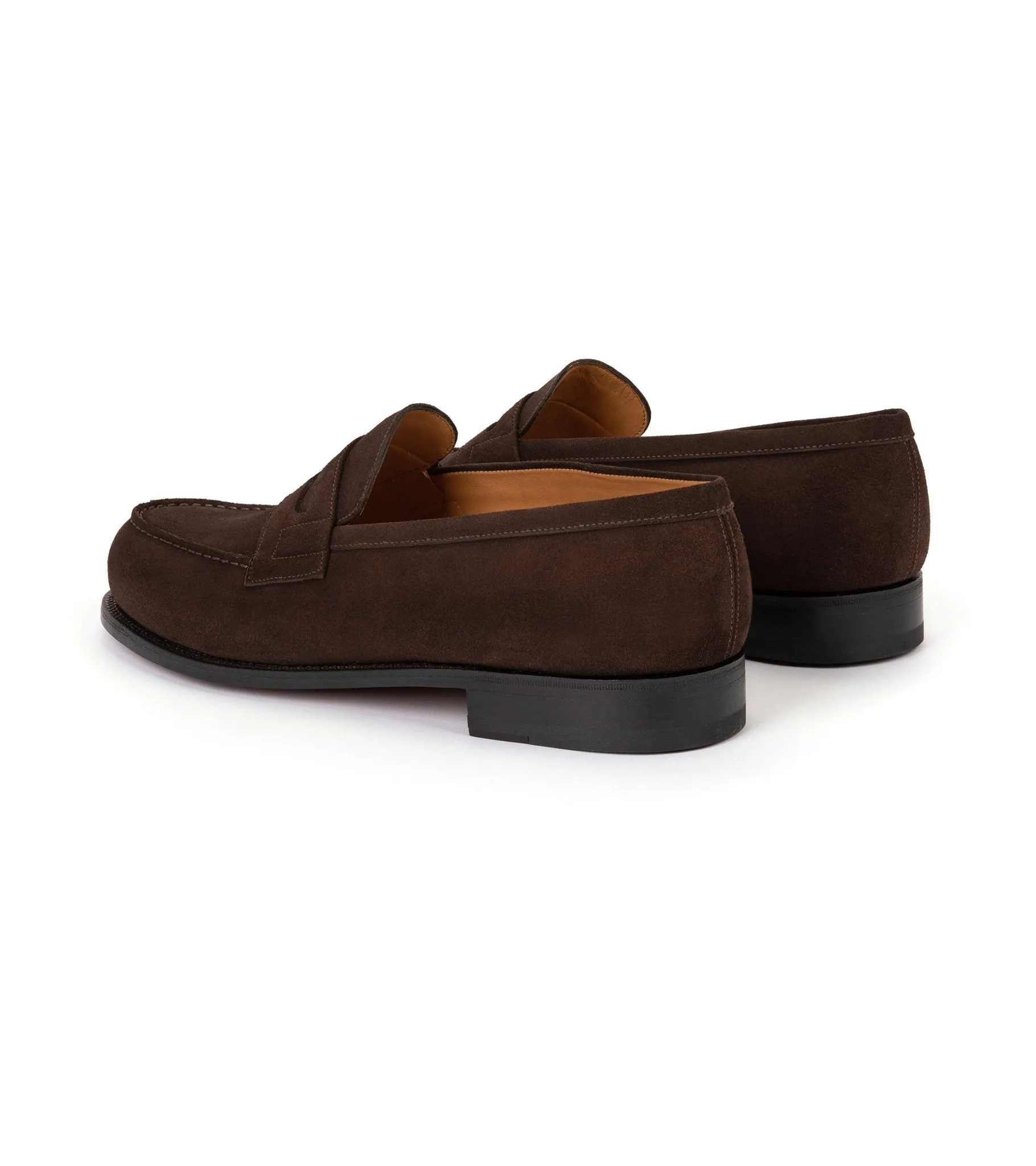 J.M. Weston Calfskin Suede 180 Loafer: Brown