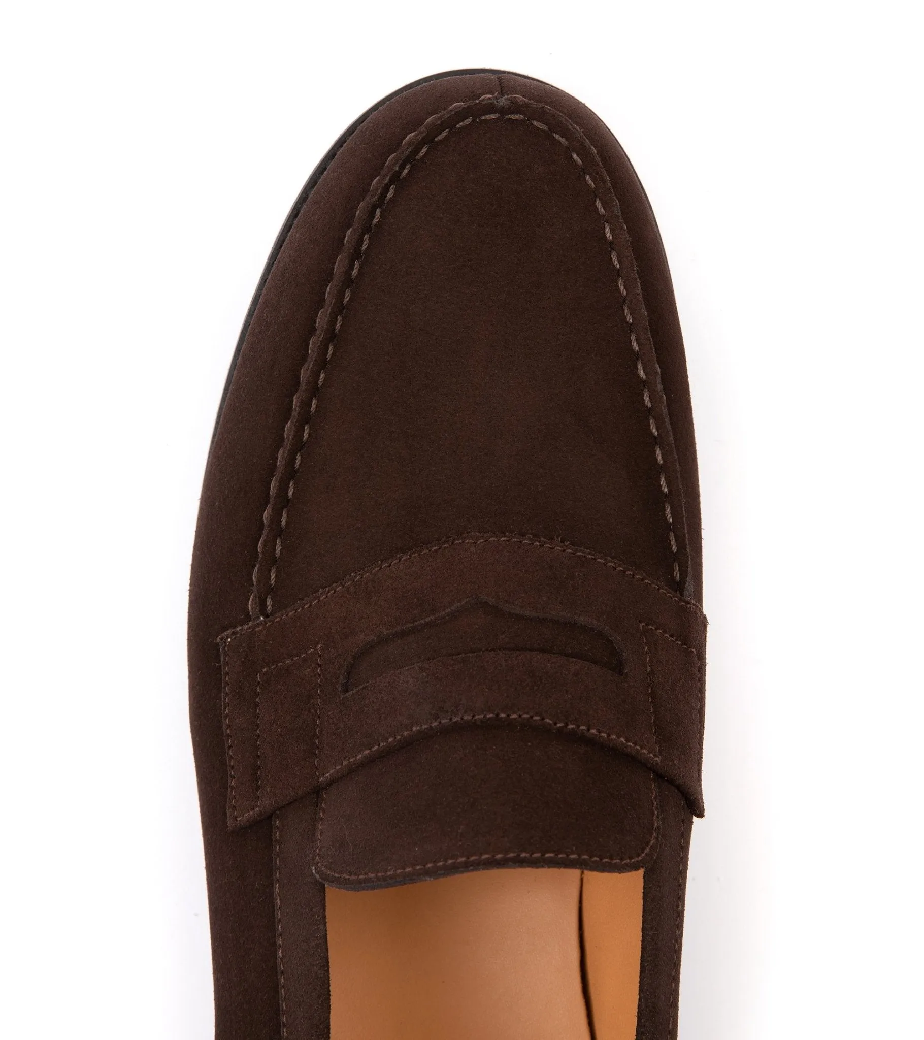 J.M. Weston Calfskin Suede 180 Loafer: Brown