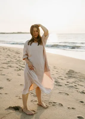 Joselin Linen Dress in Dust Storm