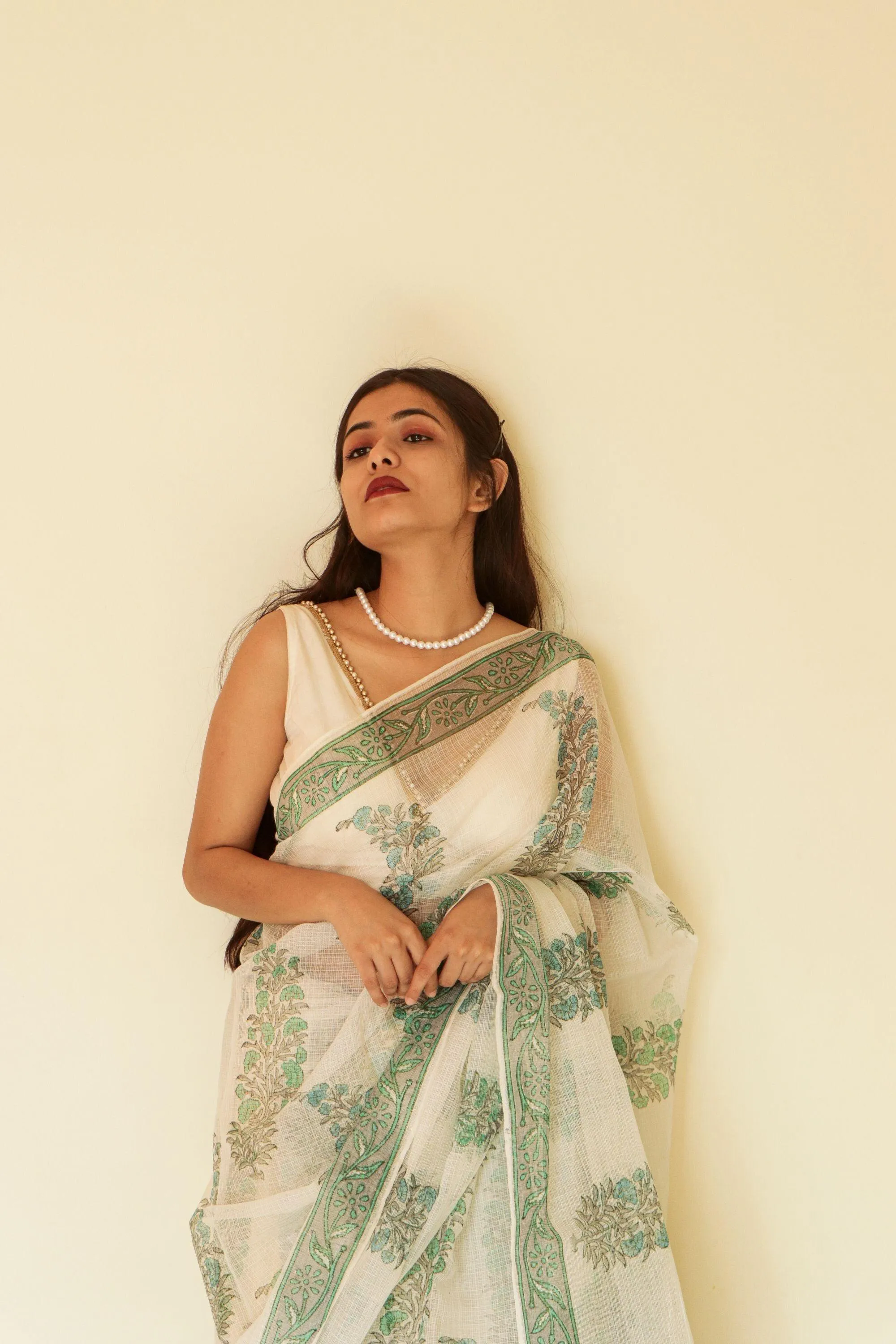 Kaisori Gulmohar Bagh Kota blockprinted saree