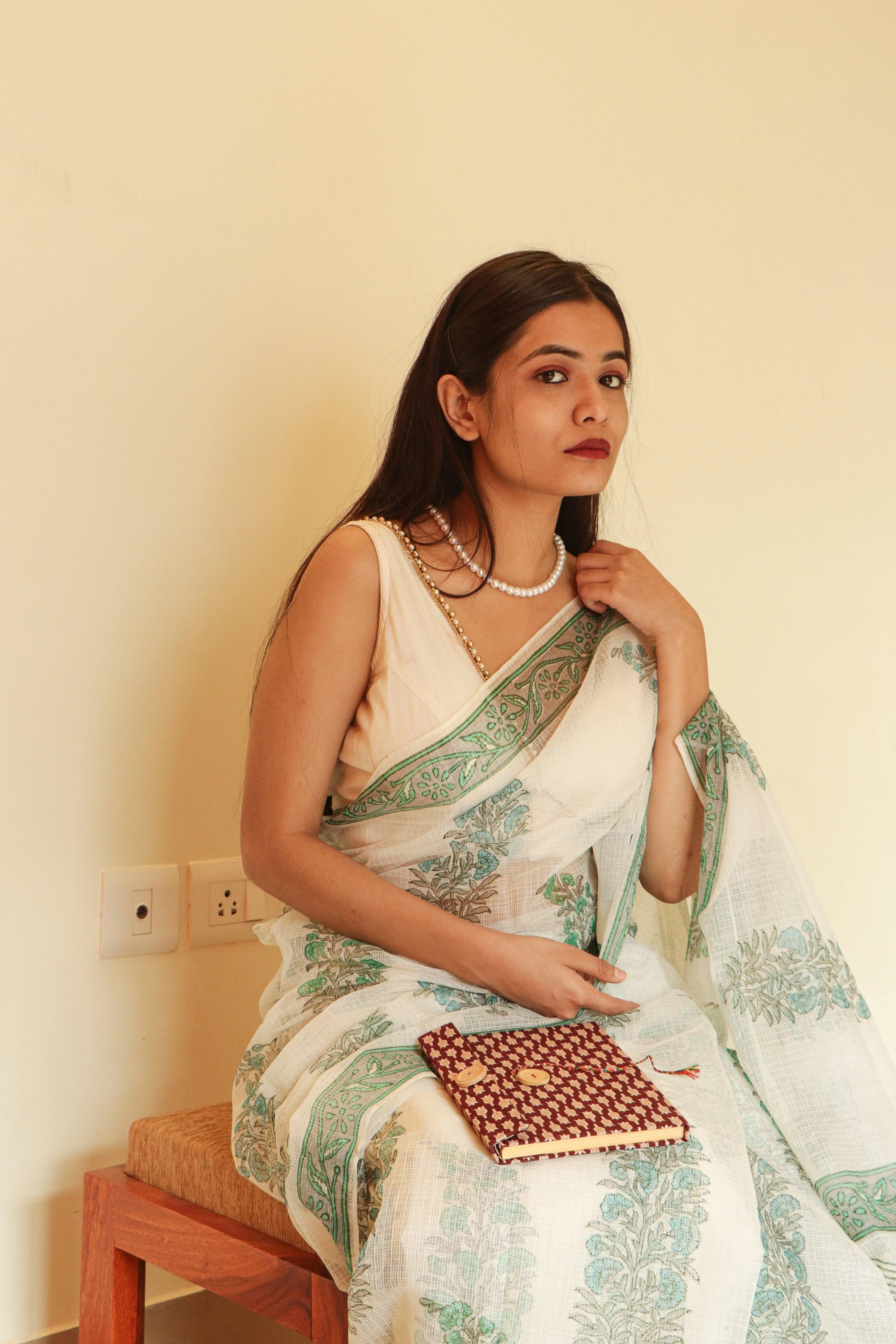 Kaisori Gulmohar Bagh Kota blockprinted saree