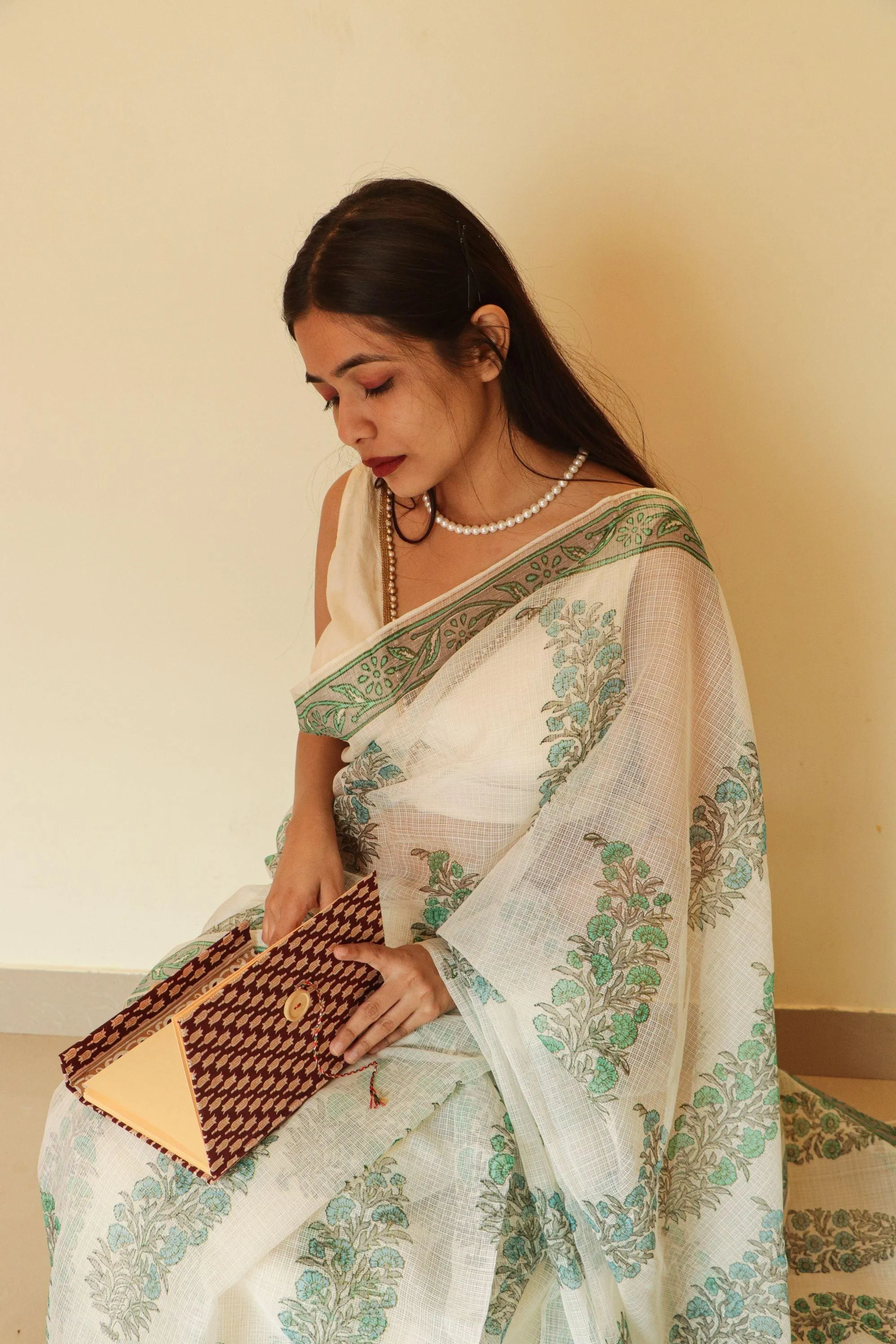 Kaisori Gulmohar Bagh Kota blockprinted saree