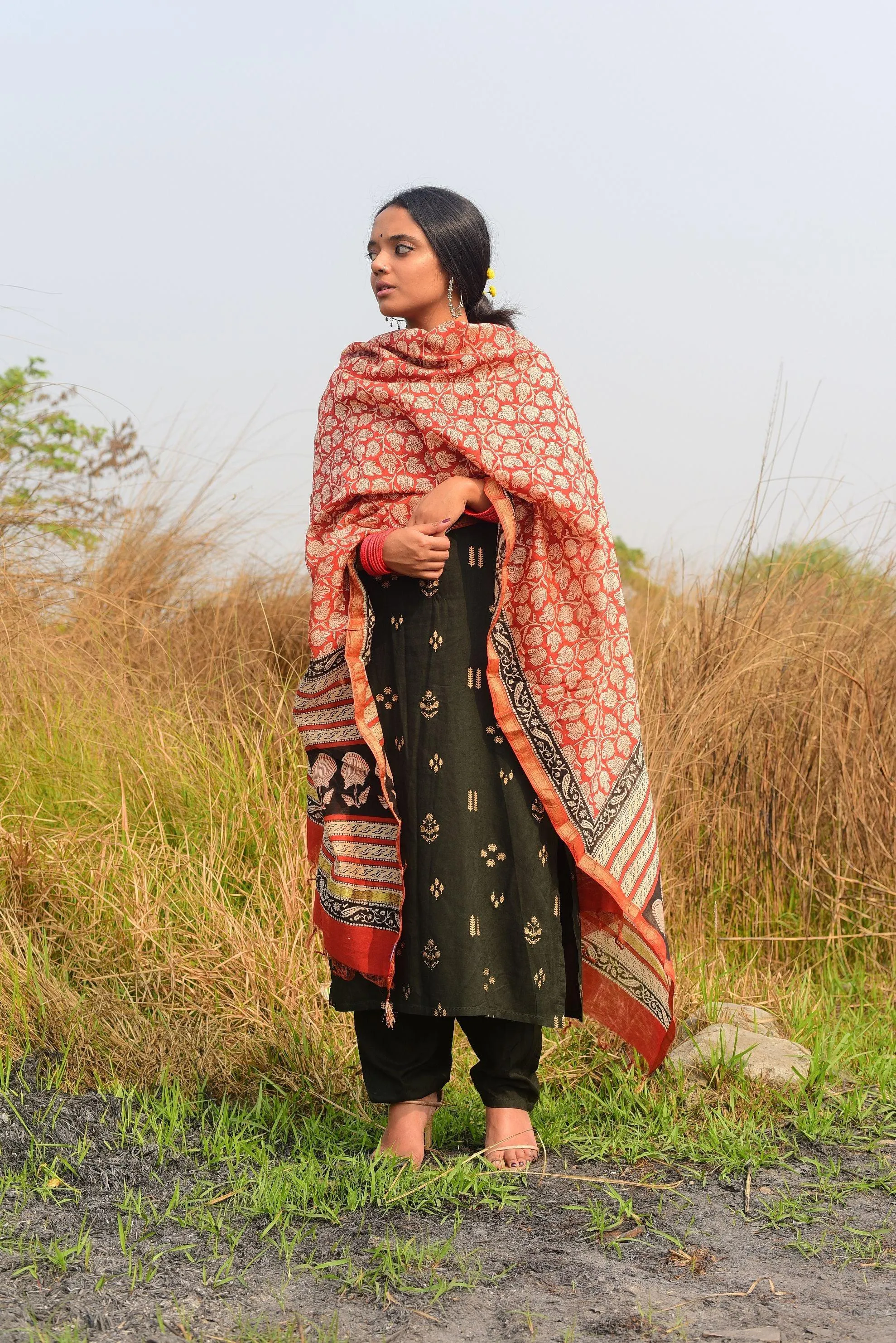 Kaisori Noor collection - Bagru Syahi Begar dupatta