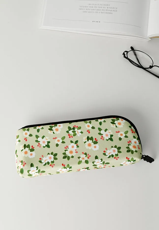 Light Green Graphic Pencil Cases Stationery Zipper School 19cm Office Cosmetics Pouches Artists Designer Prints Gifts Bags Purses Students Girls Cute Teens