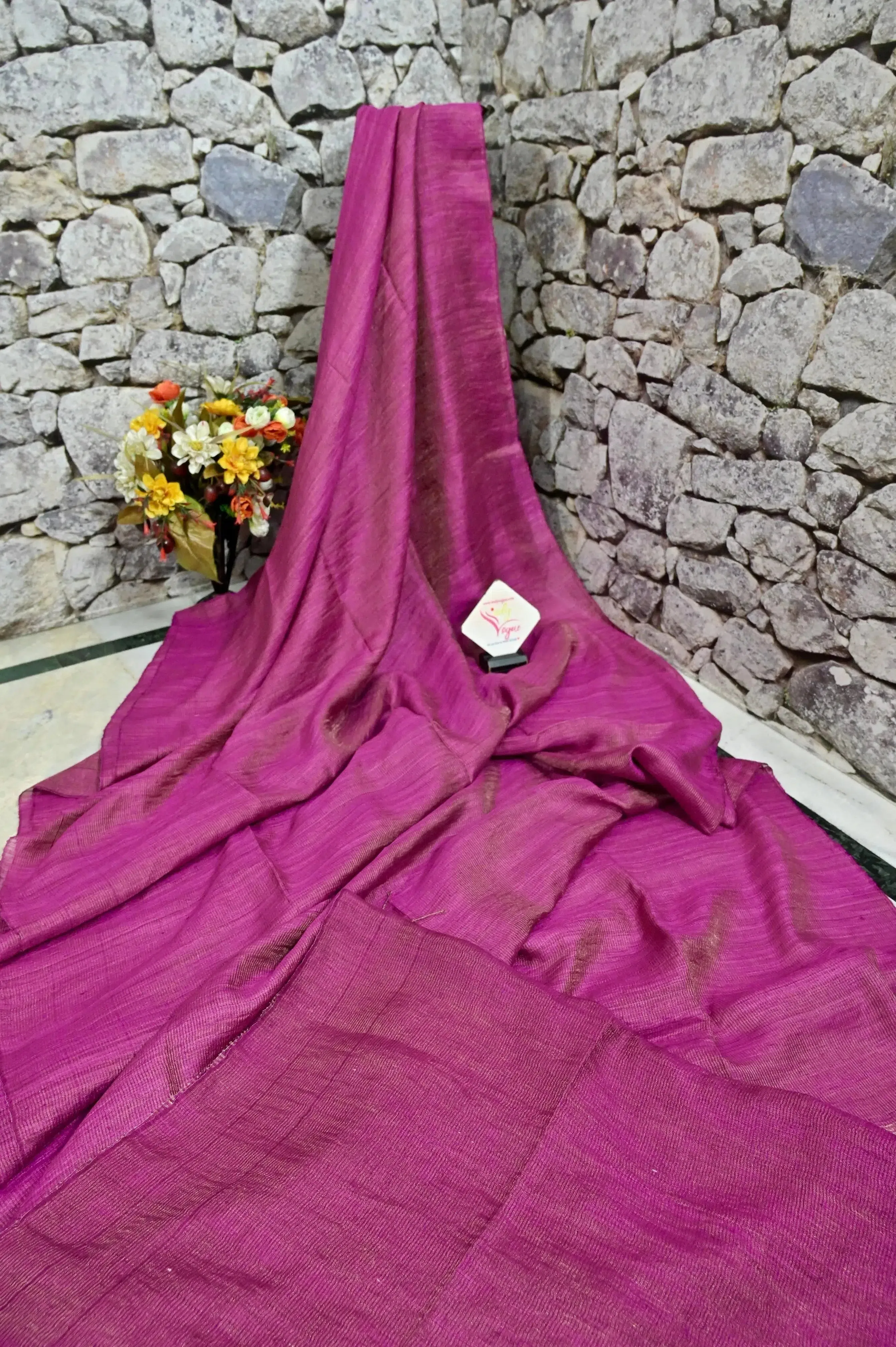 Magenta Color Metalic Matka  Silk Saree