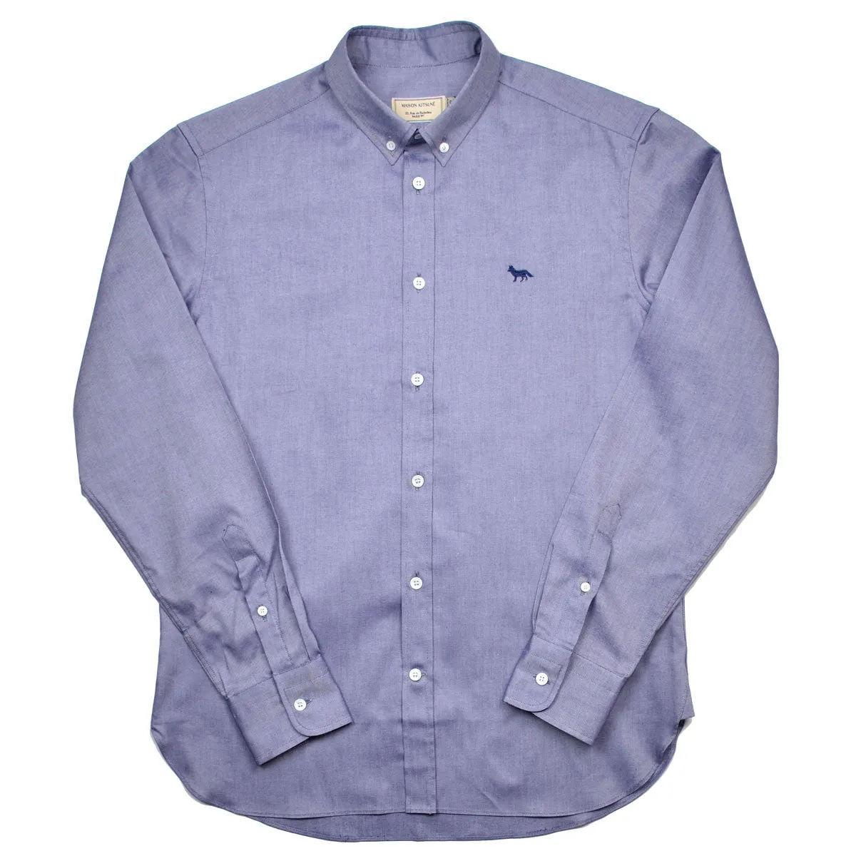 Maison Kitsuné - Classic Oxford Shirt with Embroidery Fox - Navy