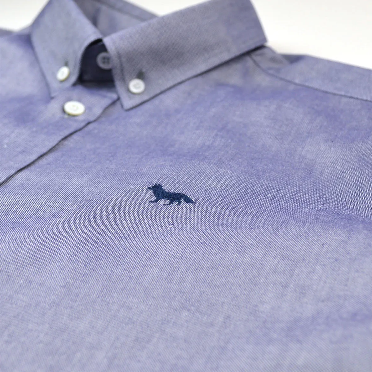 Maison Kitsuné - Classic Oxford Shirt with Embroidery Fox - Navy