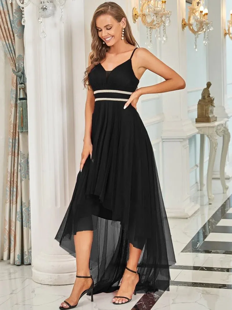 Modest High-Low Tulle Prom Dress for Women