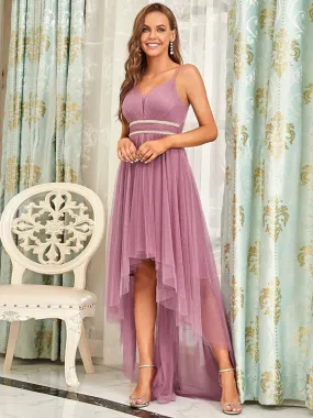 Modest High-Low Tulle Prom Dress for Women