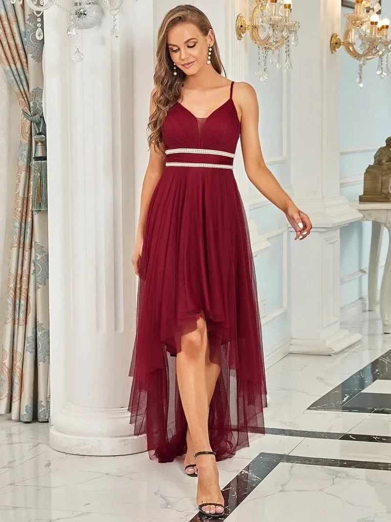 Modest High-Low Tulle Prom Dress for Women