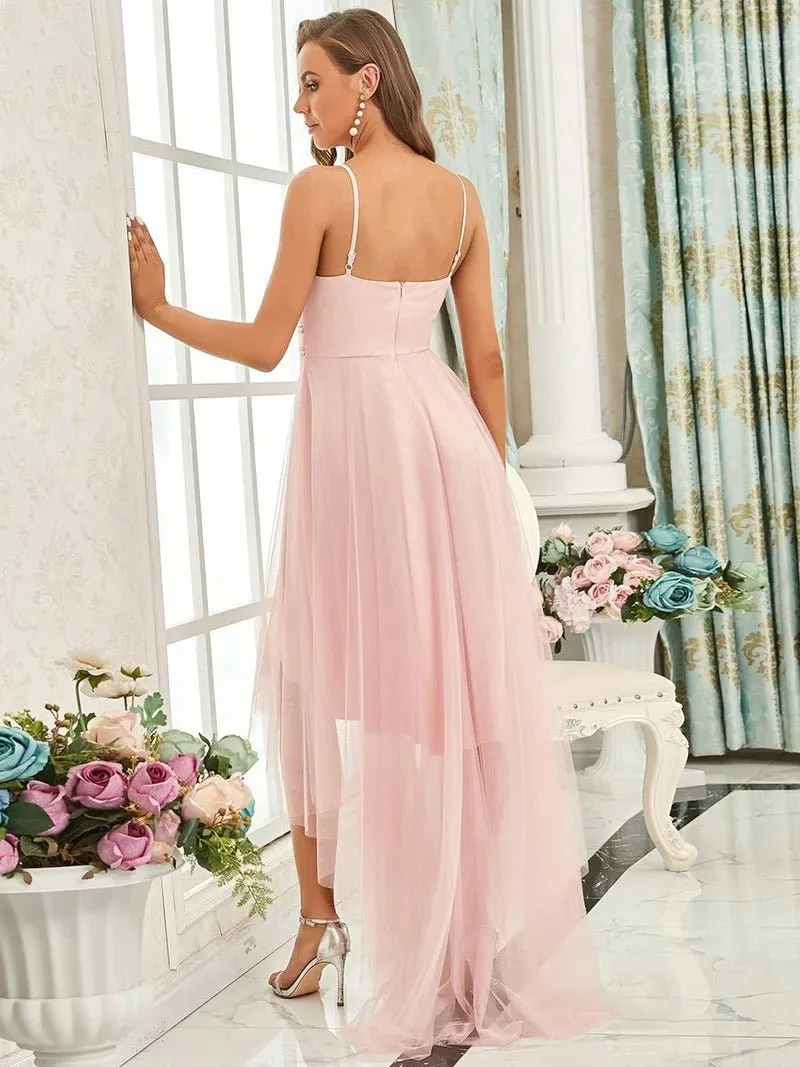 Modest High-Low Tulle Prom Dress for Women