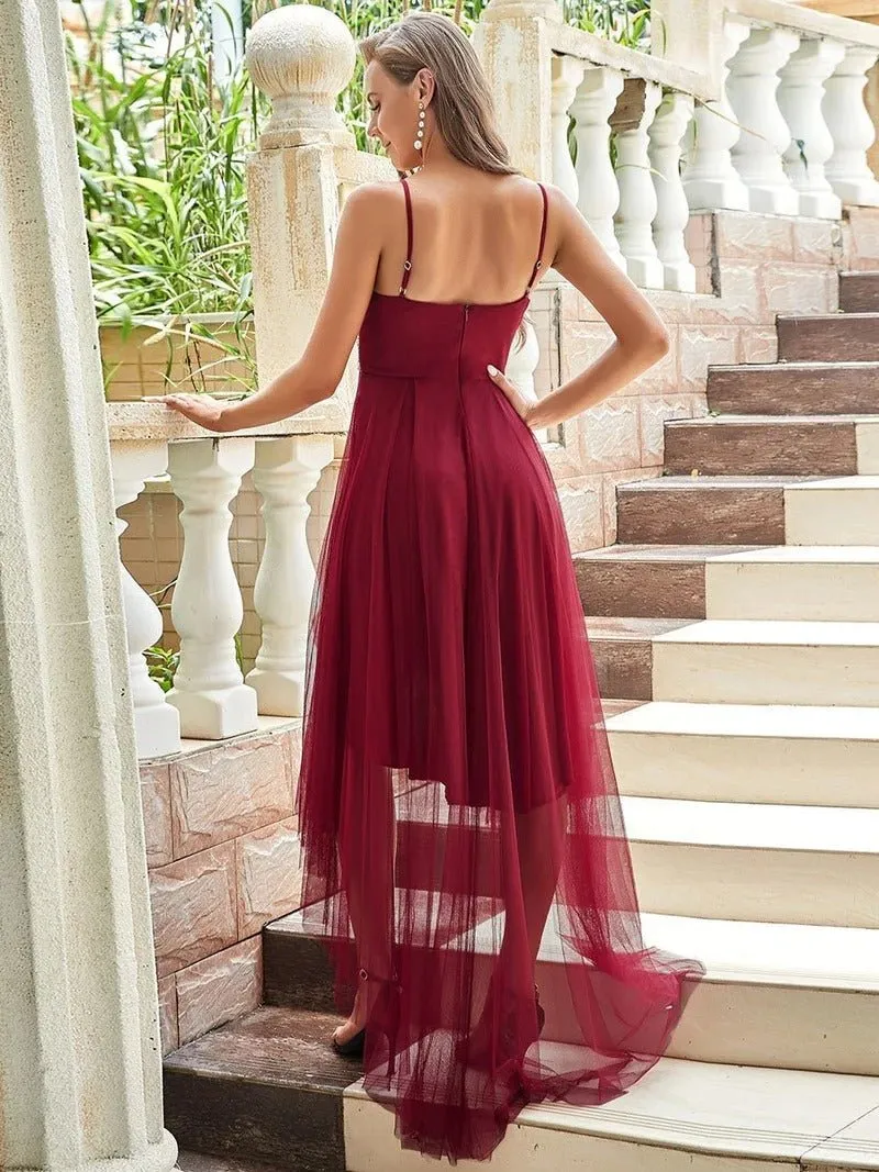 Modest High-Low Tulle Prom Dress for Women