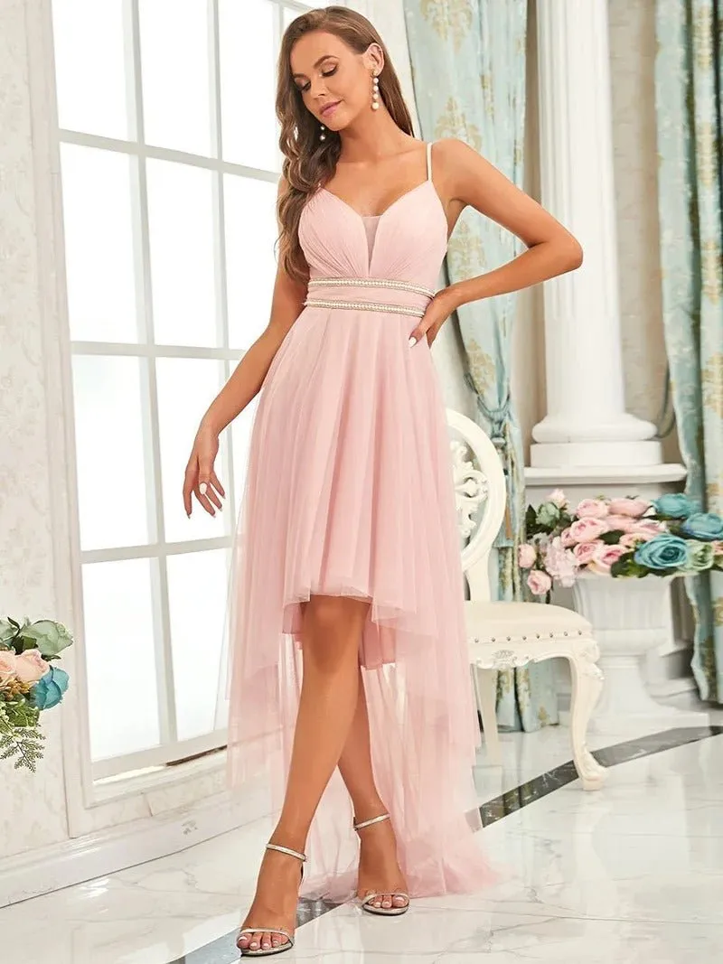 Modest High-Low Tulle Prom Dress for Women