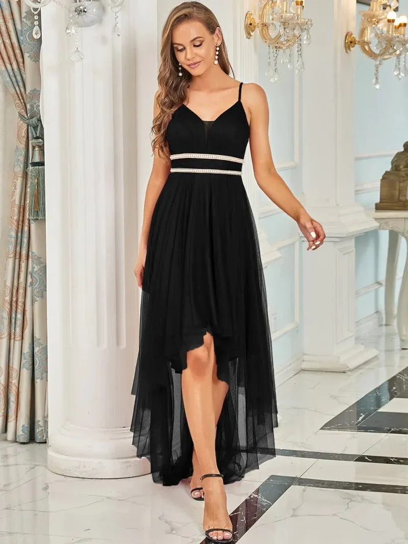 Modest High-Low Tulle Prom Dress for Women