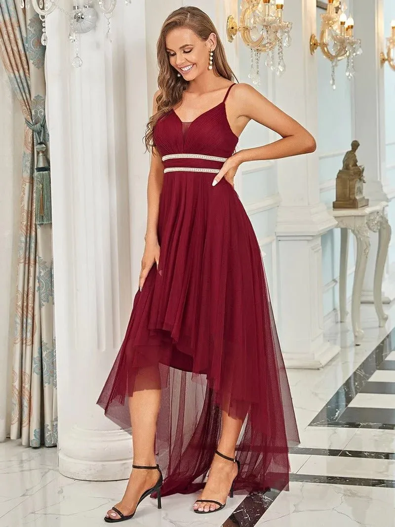 Modest High-Low Tulle Prom Dress for Women