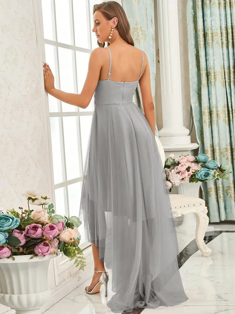 Modest High-Low Tulle Prom Dress for Women