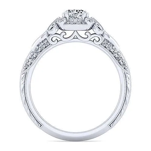 Mounting Only, Vintage White Gold Engagement Ring