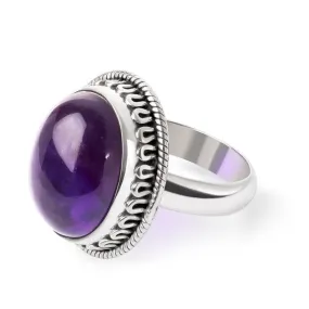 Natural Amethyst Gemstone 925 Sterling Silver Handmade Ring