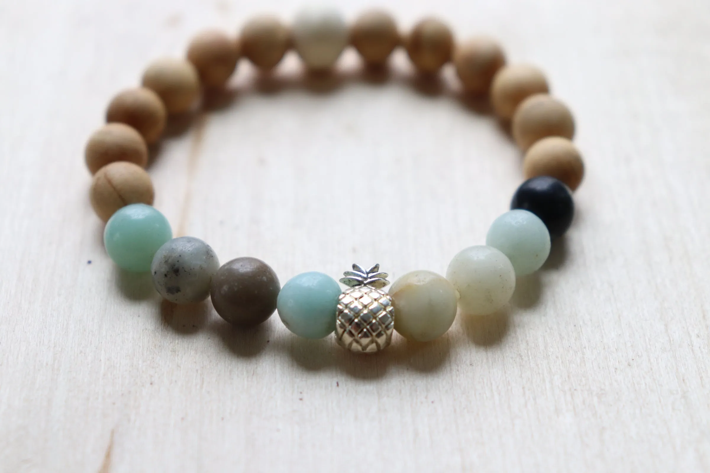 Pineapple Gemstone Essential Oil Diffuser Bracelet