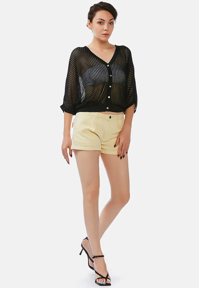 Pleated Flap Pocket Shorts