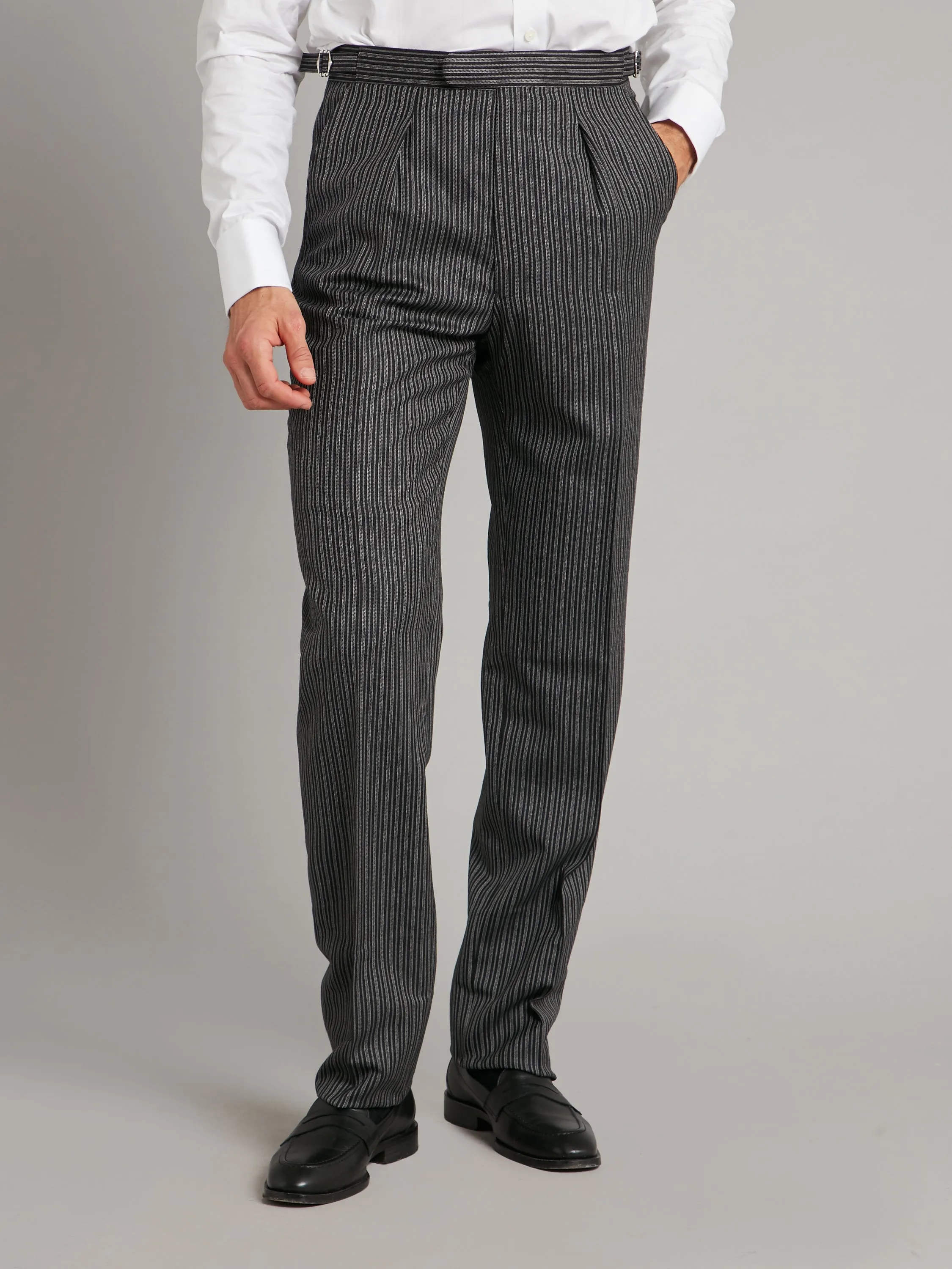 Pleated Luxury Morning Pants - Black, Grey