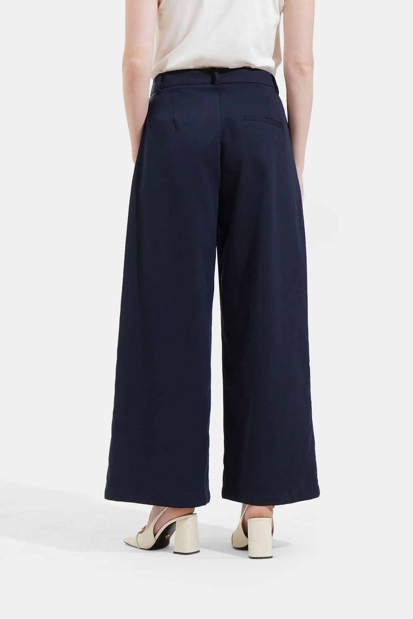 Pleated Wide Leg Trousers