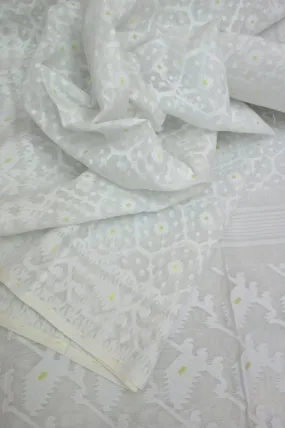 Pure Paper White Color Jamdani Saree